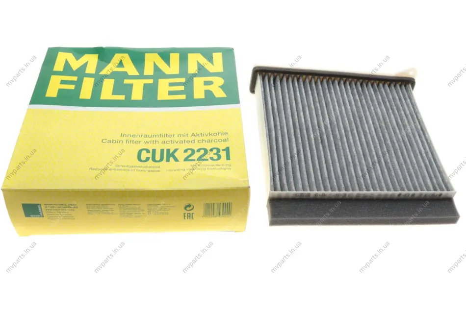 Фільтр салону Mitsubishi Grandis 04-11/L200 06-15/Lancer/Outlander 03-08/Pajero Sport 08- (вугільний) -FILTER CUK 2231 MANN CUK-2231 (фото 1)