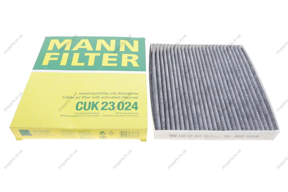 Фільтр салону Hyundai Santa Fe IV/Tucson III/Kia Sorento IV/V 18- (вугільний) -FILTER CUK 23 024 MANN CUK-23-024 (фото 1)