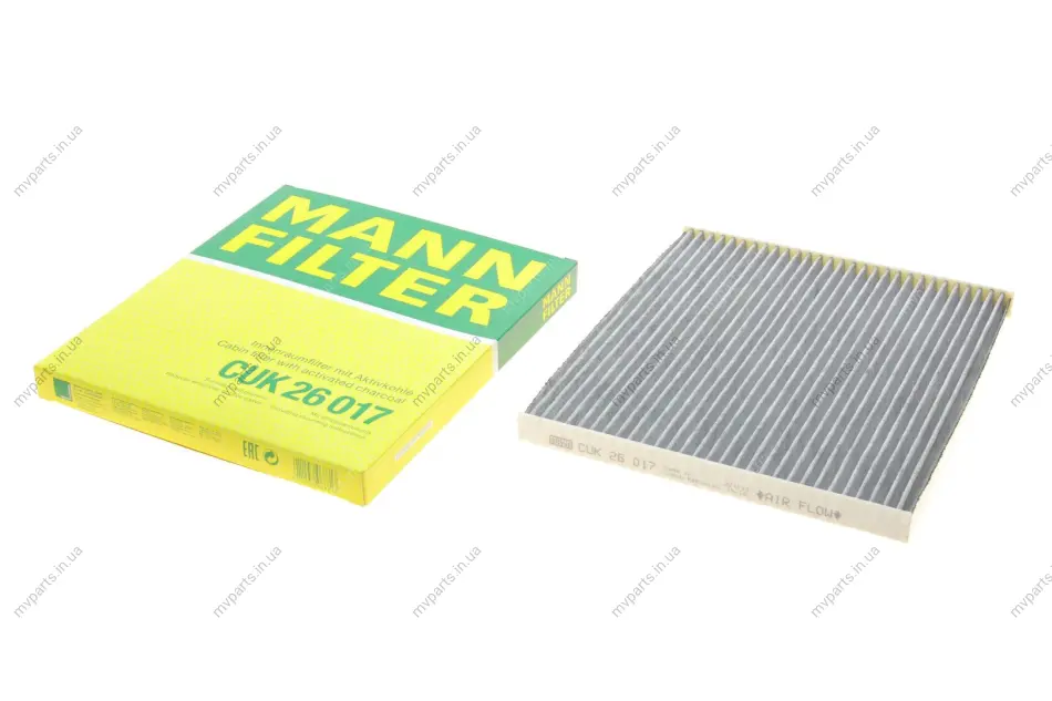 Фільтр салону Hyundai Santa Fe 05-/Sonata 09-/Kia Optima 12- (вугільний) -FILTER CUK 26 017 MANN CUK-26-017 (фото 1)