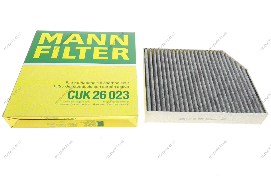 Фільтр салону MB C-class (W 205) 14-/E-class (W213) 16- (вугільний) -FILTER CUK 26 023 MANN CUK-26-023 (фото 1)
