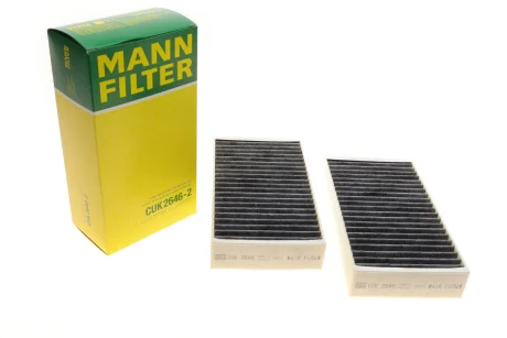 Фільтр салону MB ML (W164) 3.0CDI (вугільний) (к-кт 2шт.) -FILTER CUK 2646-2 MANN CUK-2646-2