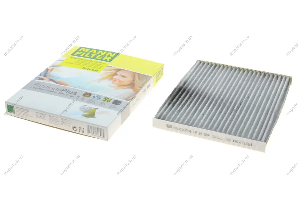 Фільтр салону Hyundai Tucson 04-/IX35 10-/Kia Sportage 10- (вугільний/антибактеріальний) -FILTER FP 24 004 MANN FP-24-004 (фото 1)