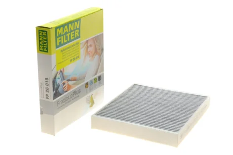 Фільтр салону Skoda Fabia/Roomster/VW Polo 99-10 (вугільний/антибактеріальний) -FILTER FP 26 010 MANN FP-26-010