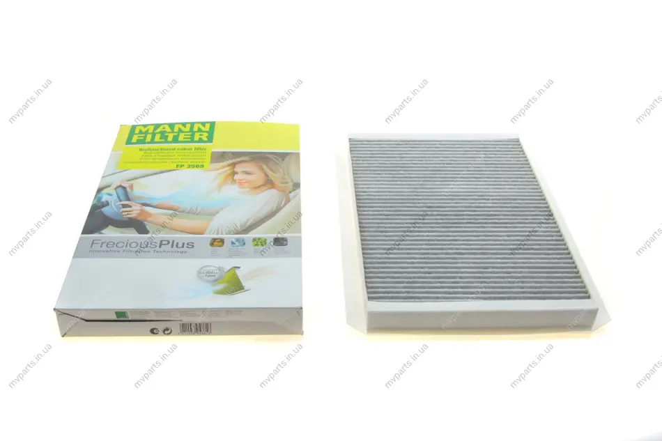 Фільтр салону MB Sprinter/VW Crafter 06- (вугільний/антибактеріальний) -FILTER FP 3569 MANN FP-3569 (фото 1)