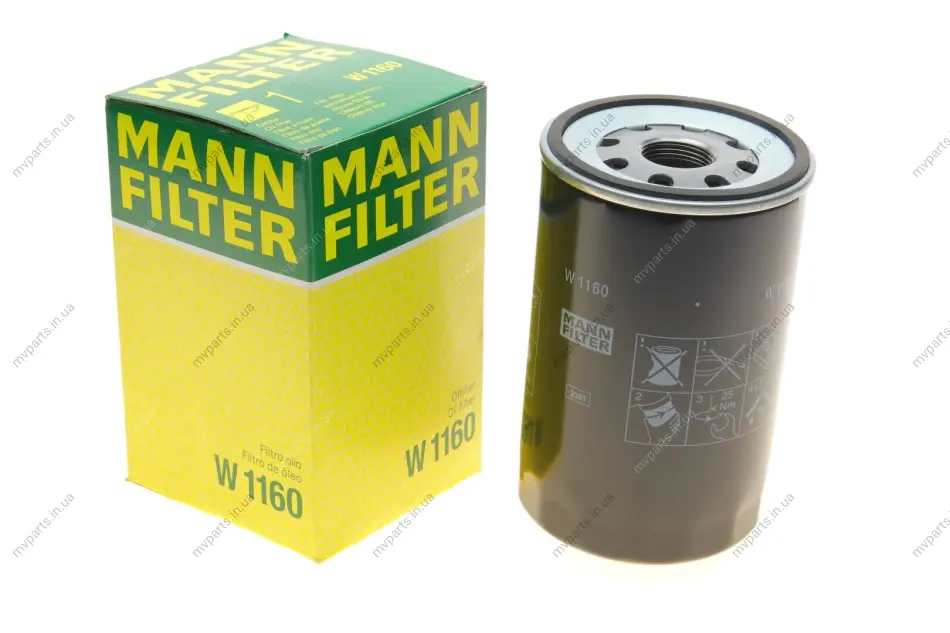 Фільтр масляний Mann G90 4.6/6.9 87-95/L2000 4.6/6.9 94-/CLA 4.6/6.9 06- -FILTER W 1160 MANN W-1160 (фото 1)