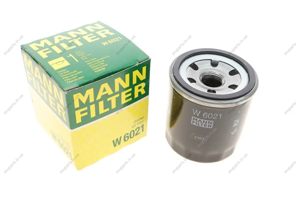 Фільтр масляний Chevrolet Aveo 1.2 08-/Spark 1.0-1.2 10-/Ravon R2 1.2 15-/R4 1.5 16- -FILTER W 6021 MANN W-6021 (фото 1)