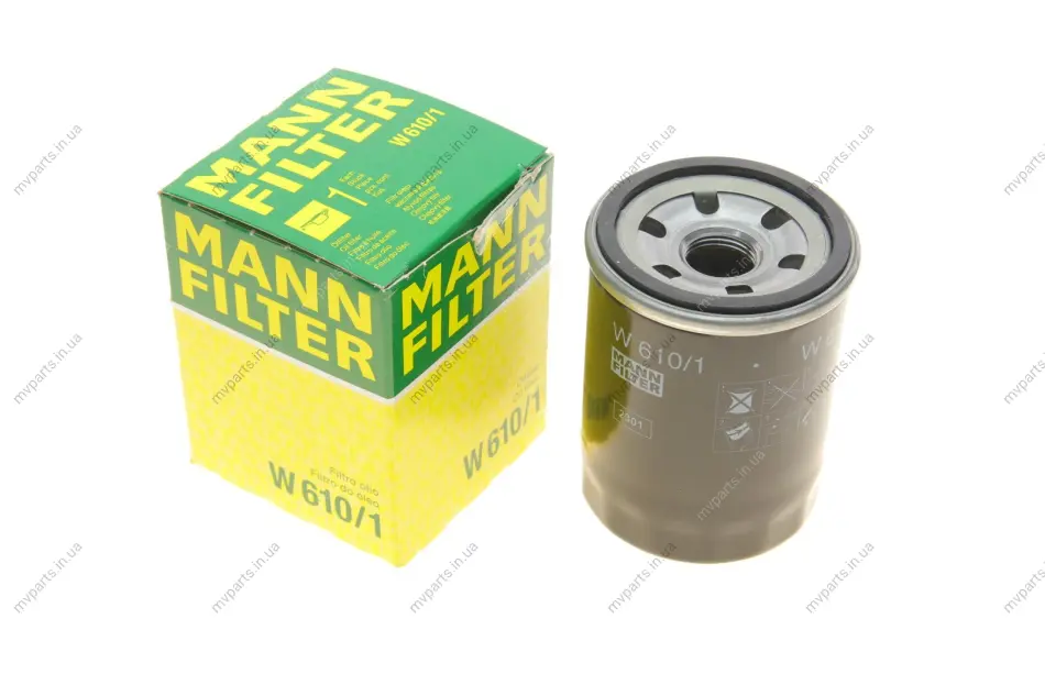 Фільтр масляний Fiat Sedici 1.6 06-14/Subaru Justy 1.3/1.5/Suzuki Vitara 1.6-2.5 95-/SX4 1.5-1.6 06- -FILTER W 610/1 MANN W-610-1 (фото 1)