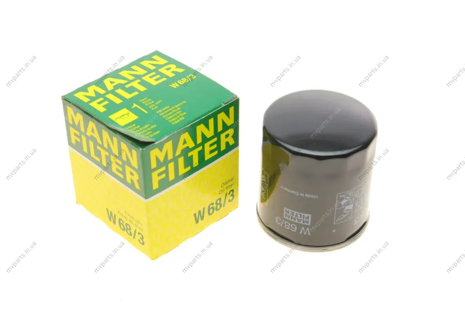 Фільтр масляний Toyota Corolla 1.3-1.8 89-/Camry 1.8-2.2 83-01/Peugeot 108 1.0VTi/Lexus NX 2.0 14- -FILTER W 68/3 MANN W-68-3 (фото 1)