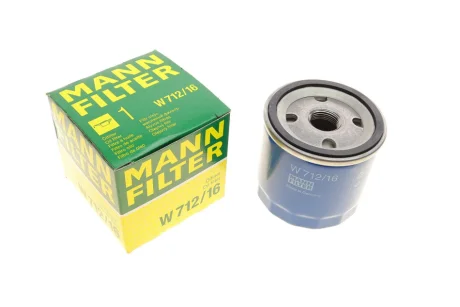 Фільтр масляний Fiat Doblo 1.2 00-03/Punto 1.8 99-12/Bravo 1.8GT/2.0HGT 95-01 -FILTER W 712/16 MANN W-712-16
