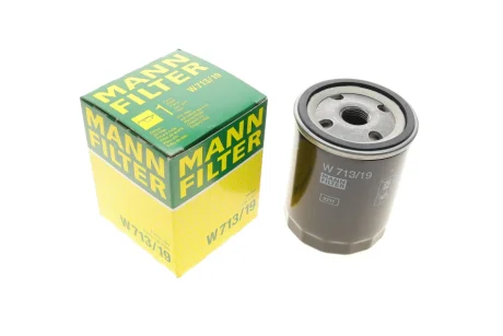 Фільтр масляний Ford Fiesta/Mondeo/Escort 1.8D/TD 89-00/Mazda 121 1.8D/TD 96-03/Moskvitch 1.8D 91- -FILTER W 713/19 MANN W-713-19