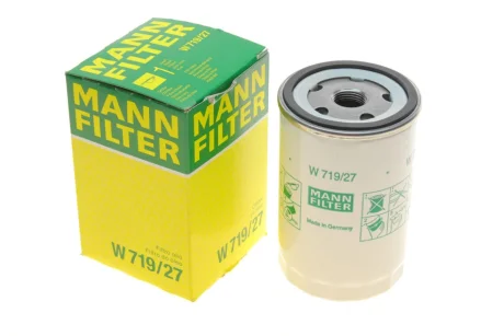 Фільтр масляний Ford Transit Connect 1.8 16V 02-13/Mazda CX-9 3.5/3.7 07-/Jeep Cherokee 3.7 V6 01- -FILTER W 719/27 MANN W-719-27