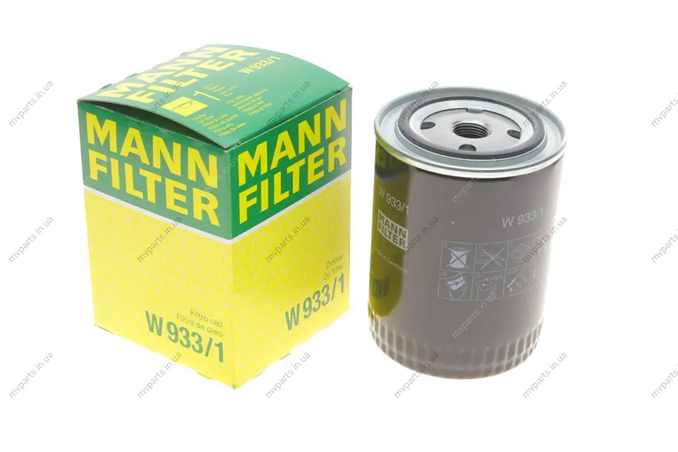 Фільтр масляний Ford Maverick 2.7TD 96-98/Nissan Pathfinder/Patrol 2.0-3.2d 86-97 -FILTER W 933/1 MANN W-933-1 (фото 1)