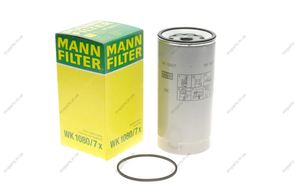 Фільтр паливний MB Atego 98-/Actros 96-/Axor 02- 7.3D-16.0D OM541/542/904/906/900/902 -FILTER WK 1080/7 X MANN WK-1080-7-X (фото 1)