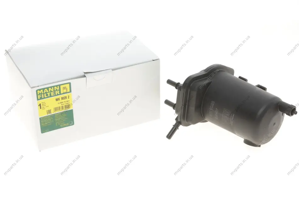 Фільтр паливний Renault Kangoo 1.5dCi 01- (з підключенням датчика води) -FILTER WK 9028 Z MANN WK-9028-Z (фото 1)