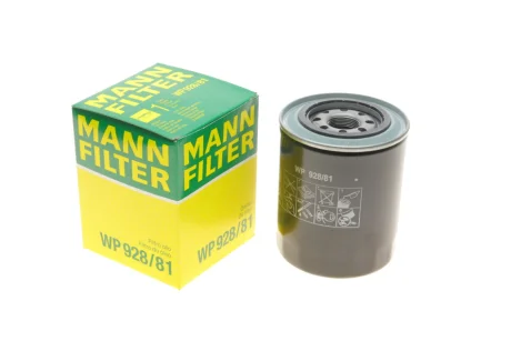 Фільтр масляний Hyundai H-1/Kia Carnival/Mazda 323/Mitsubishi Colt/Galant/L300/Lancer/Pajero 82- -FILTER WP 928/81 MANN WP-928-81