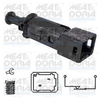 Датчик педалі гальма Renault Trafic/Master/Kangoo 97- (2 конт.) (чорний) MEAT & DORIA MEAT&DORIA 35032