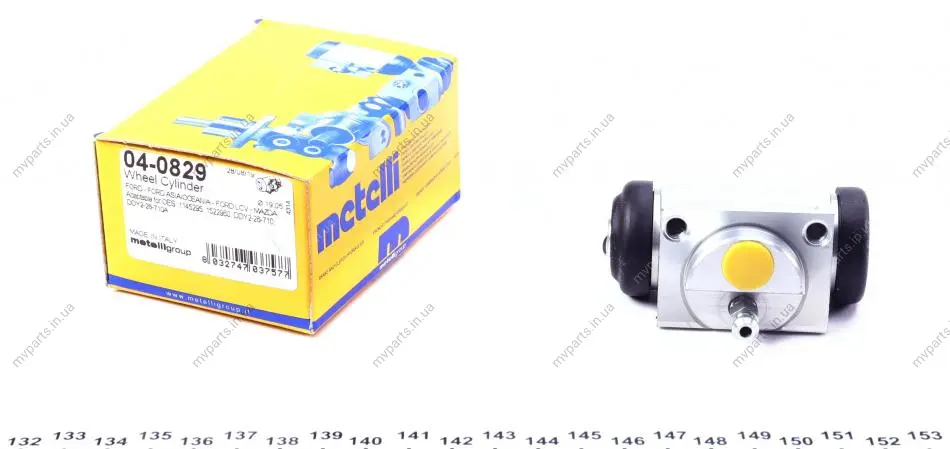 Циліндр гальмівний (задній) Ford Fiesta V 01-10/Fusion 02-12/Ka 01-08/Mazda 2 03-07 METELLI Metelli 04-0829 (фото 1)