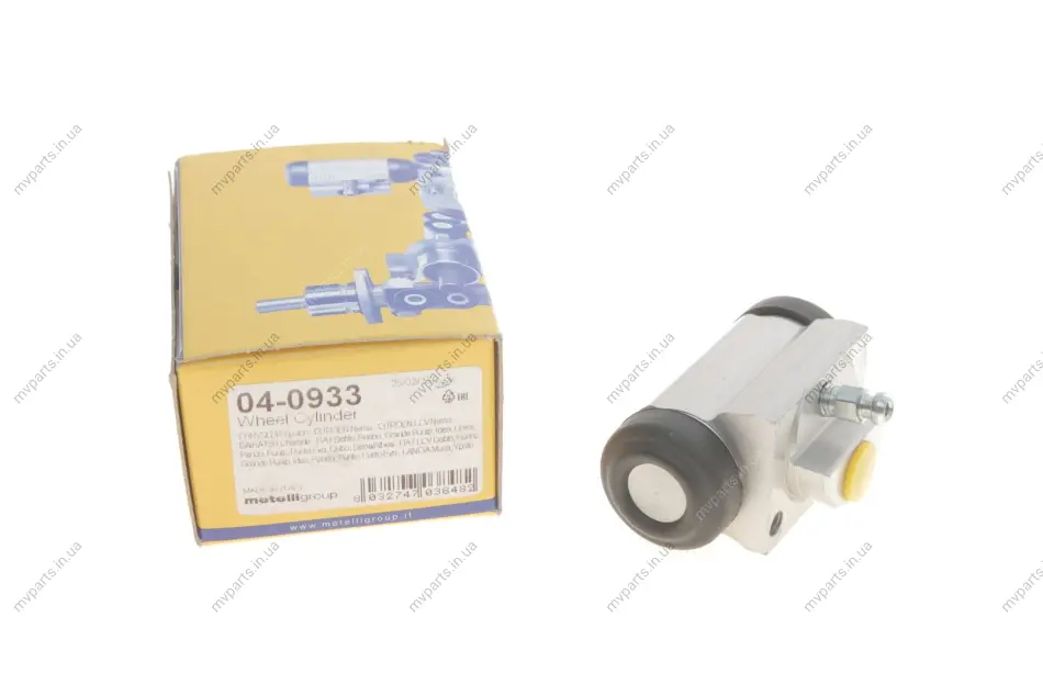 Циліндр гальмівний (задній) Citroen Nemo/Fiat Panda/Fiorino/Punto/Qubo 07-/Doblo 01-/Opel Combo 12- METELLI Metelli 04-0933 (фото 1)