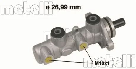 Циліндр гальмівний (головний) Kia Sorento 2.4/3.5 V6/2.5 CEDi 02-11 (d=26.99mm) Alu METELLI Metelli 05-0588