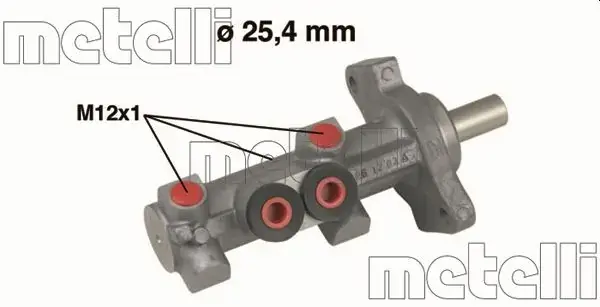 Циліндр гальмівний (головний) MB M-class (W163) 98- (d=25.4mm) Alu METELLI Metelli 05-0618 (фото 1)