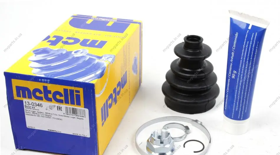 Пильник ШРКШ (зовнішній) Renault Megane 03-/Clio 05-14/Logan/Dacia Sandero 07- (20x68x100) (к-кт) METELLI Metelli 13-0346 (фото 1)