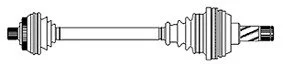 Піввісь (передня) (L) Audi Q3 2.0TFSI 14-18/VW Tiguan 2.0TSI/2.0TDI 07-18 (36z/26z/566mm) АКПП METELLI Metelli 17-1412