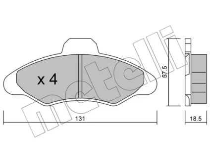 Колодки гальмівні (передні) Ford Escort V/VI 90-00/Orion III 90-93 METELLI Metelli 22-0071-0