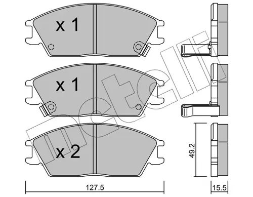 Колодки гальмівні (передні) Hyundai Accent I/II 94-05/Getz 02-10/Elantra 90-00/Pony 85-95 METELLI Metelli 22-0081-1 (фото 1)