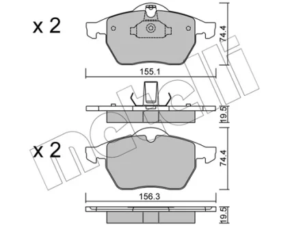 Колодки гальмівні (передні) Opel Astra G 99-02/Vectra B 95-03/Calibra A 91-97/Saab 9-3 98-09 METELLI Metelli 22-0118-0