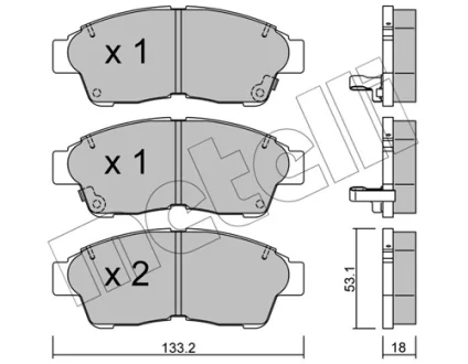 Колодки гальмівні (передні) Toyota Camry 90-02/Corolla 87-02/Rav4 94-00 METELLI Metelli 22-0149-0