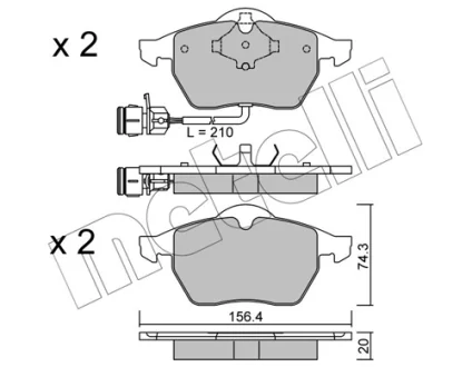 Колодки гальмівні (передні) Audi 100 90-94/Audi A6 94-97 (+датчики) METELLI Metelli 22-0181-0