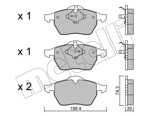 Колодки гальмівні (передні) Audi A4 94-01/VW Passat B5 96-00 METELLI Metelli 22-0181-1 (фото 1)