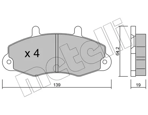 Колодки гальмівні (передні) Ford Transit 85-00/Transit Tourneo 94-00 14" METELLI Metelli 22-0194-0 (фото 1)