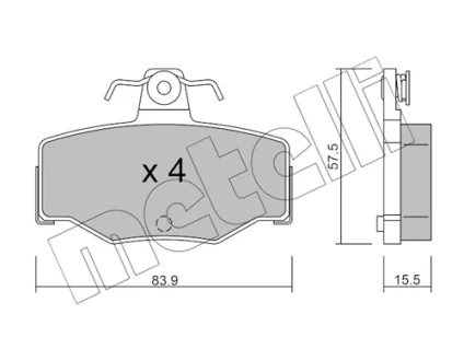 Колодки гальмівні (задні) Nissan Almera/ Primera 90-06 METELLI Metelli 22-0199-0