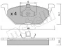 Колодки гальмівні (передні) Audi A3/Seat Toledo 96-04/Skoda Octavia 96-07/VW Golf 97-05/Polo 02- METELLI Metelli 22-0211-0 (фото 1)