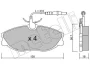 Колодки гальмівні (передні) Citroen Xsara 98-05/Peugeot 306 96-01/406 95-04/607 00-11 (+датчики) METELLI Metelli 22-0214-0 (фото 8)