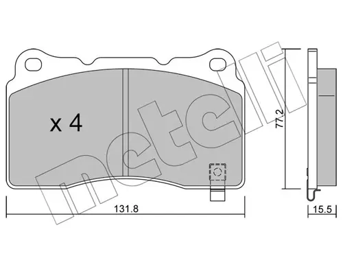 Колодки гальмівні (передні) Tesla Model S/X 13-(Brembo) METELLI Metelli 22-0288-8 (фото 1)