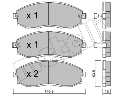 Колодки гальмівні (передні) Hyundai H-1 97-07 METELLI Metelli 22-0297-0