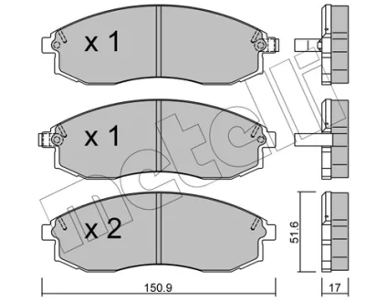 Колодки гальмівні (передні) Nissan Maxima 94-00 METELLI Metelli 22-0306-0