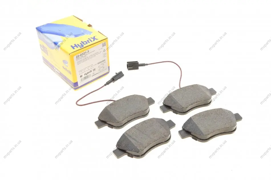 Колодки гальмівні (передні) Citroen Nemo 10-/Peugeot Bipper/Fiat 500/500C 08-/Punto 12- (+датчики) METELLI Metelli 22-0321-3 (фото 1)