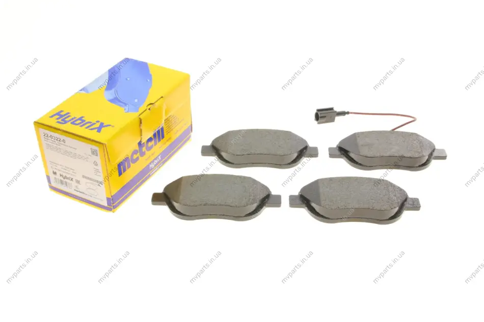 Колодки гальмівні (передні) Fiat Doblo 01-/Opel Combo 1.3-2.0CDTI 12- (з датчиком) METELLI Metelli 22-0322-0 (фото 1)