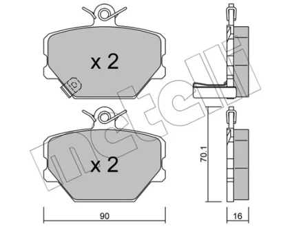 Колодки гальмівні (передні) Smart Cabrio 00-04/City Coupe 98-04/Roadster 03-05/Fortwo 04- METELLI Metelli 22-0341-0
