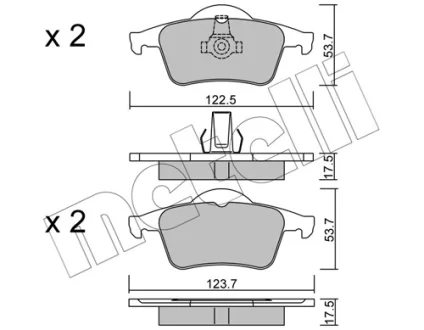 Колодки гальмівні (задні) Volvo S60 00-10/S70 97-00/S80 98-06/V70 95-08/XC70 Cross Country 97-07 METELLI Metelli 22-0348-0