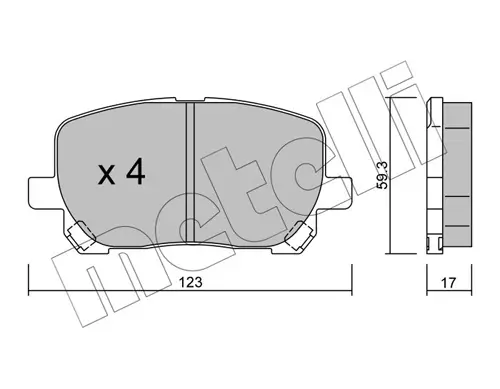 Колодки гальмівні (передні) Toyota Avensis Verso 2.0/2.0D 01-09 METELLI Metelli 22-0427-0 (фото 1)