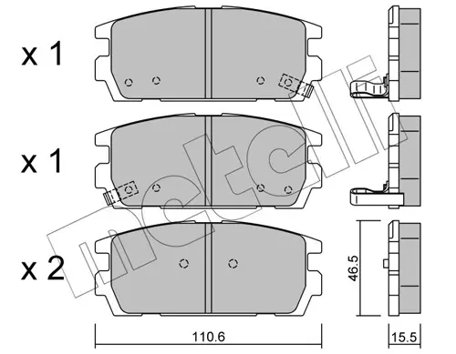 Колодки гальмівні (задні) Hyundai Terracan 01-06 METELLI Metelli 22-0507-0 (фото 1)