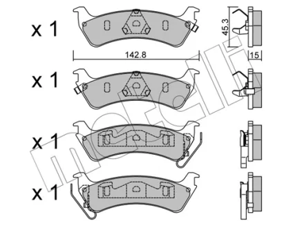 Колодки гальмівні (задні) Jeep Grand Cherokee 91-99 METELLI Metelli 22-0527-0