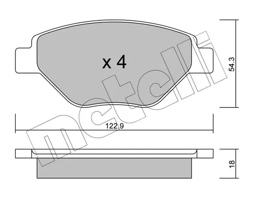 Колодки гальмівні (передні) Renault Megane II 03- METELLI Metelli 22-0543-0 (фото 1)
