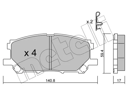 Колодки гальмівні (передні) Lexus RX 03-09 METELLI Metelli 22-0618-0 (фото 1)