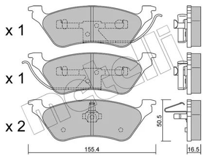 Колодки гальмівні (задні) Chrysler Voyager IV 00-08 METELLI Metelli 22-0625-0