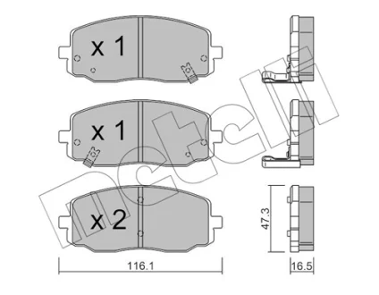 Колодки гальмівні (передні) Hyundai i10 08-17/Kia Picanto 04- METELLI Metelli 22-0629-0